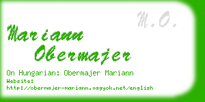 mariann obermajer business card